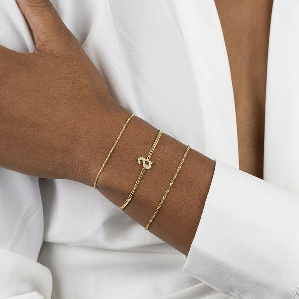 FS0203 925 Sterling Silver Letter Bracelet