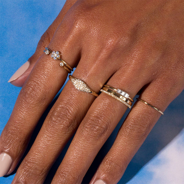 FJ0731 925 Sterling Silver Blue Sapphire Flower Ring