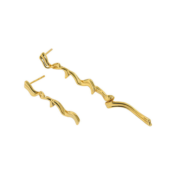 RHE1096 925 Sterling Silver Long & Short Irregular Bar Stud Earring For Daily