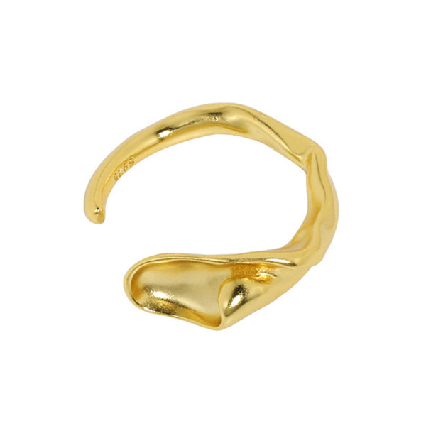 RHJ1118 925 Sterling Silver Irregular Trendy Open Ring