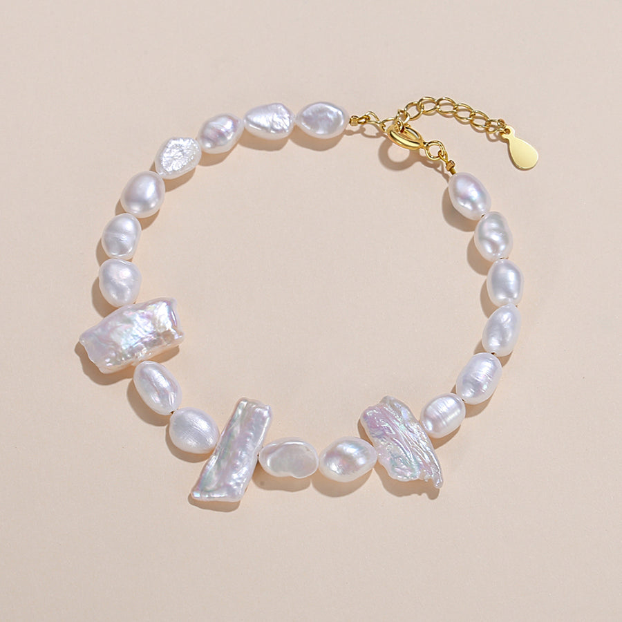 FS0255 925 Sterling Silver Natural Pearl Bracelets