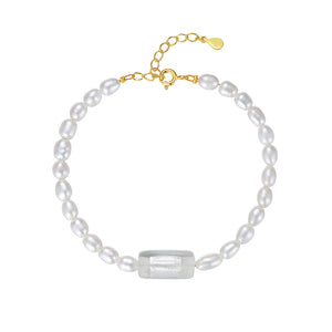 PB0029 925 Sterling Silver Freshwater Pearl Women Bracelet
