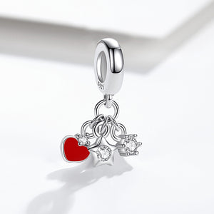 PY1945 925 Sterling Silver Love Star Forever Dangle Charm