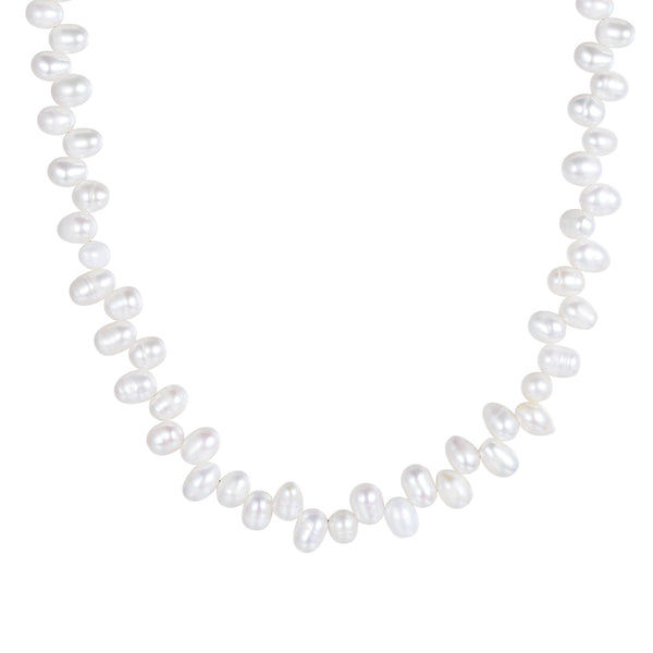 PN0051 925 Sterling Silver Freshwater Pearl Women Choker Necklace