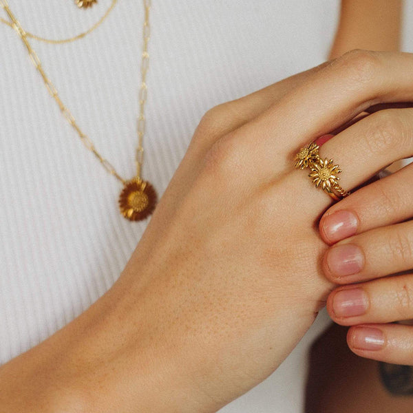 FJ0494 925 Sterling Silver Daisy Flower Ring