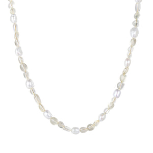 PN0010 925 Sterling Silver Dainty Crystal Women Pearl Necklace