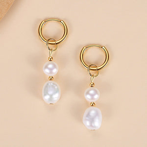 FE1703 925 Sterling Silver Natural Pearl Earrings