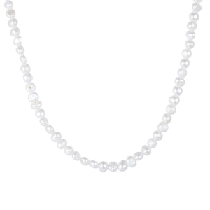PN0048 925 Sterling Silver 5-6MM White Freshwater Pearl Choker Necklaces