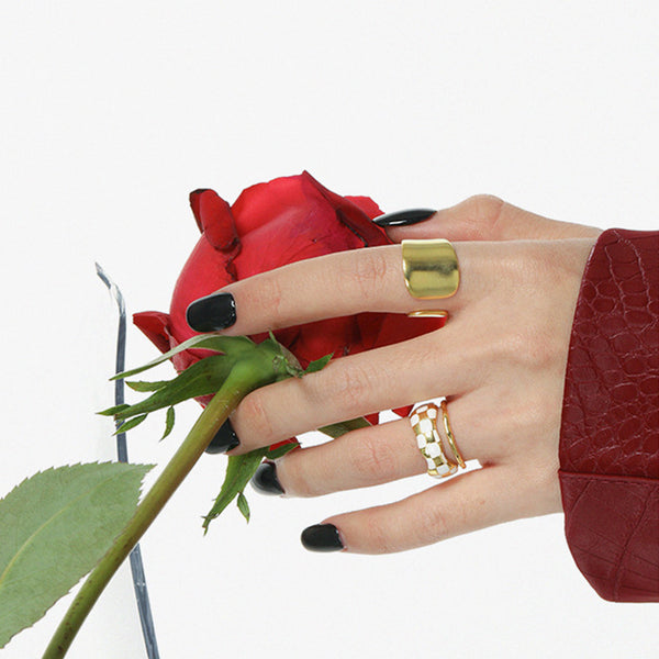 RHJ1084 925 Sterling Silver Wide Irregular Ring