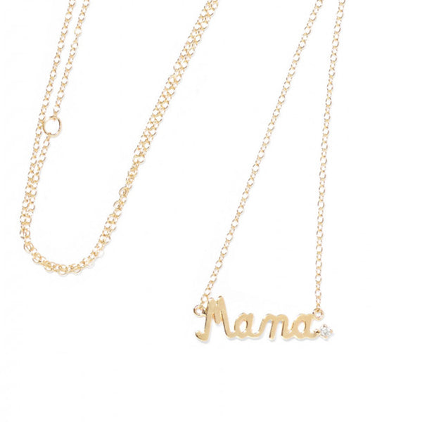 FX0496 925 Sterling Silver Gold Mama Necklace
