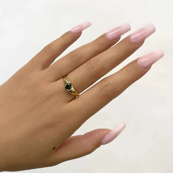 FJ0735 925 Sterling Silver Oval Cubic Zirconia Ring