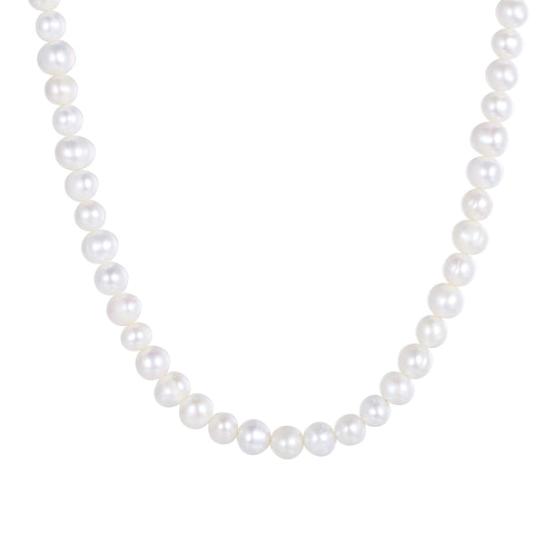 PN0050 925 Sterling Silver 8-9MM Freshwater Pearl Choker Necklace