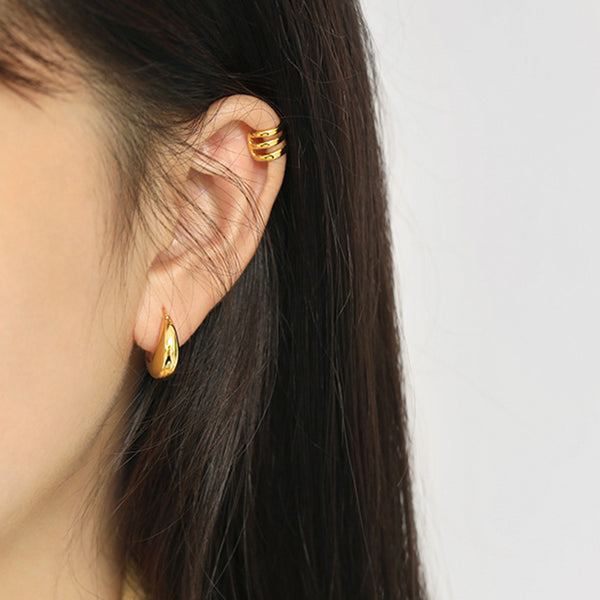 S925 RHE1003 Huggie Earring