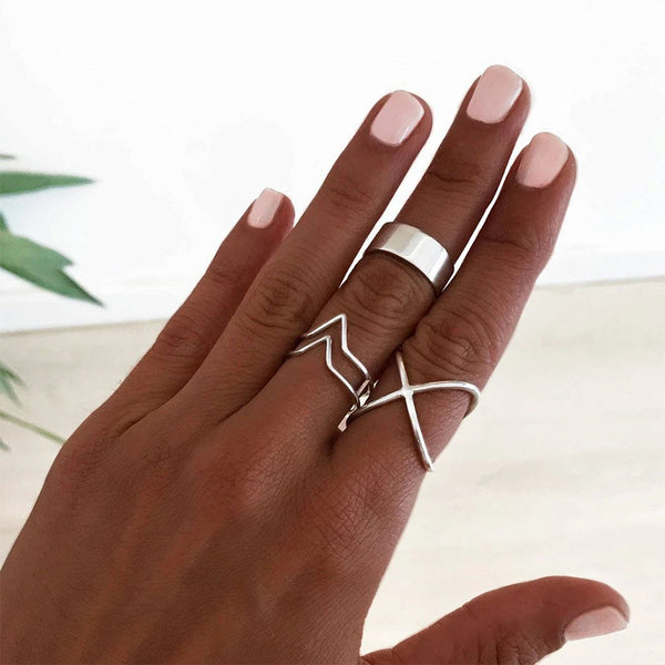 FJ0487 925 Sterling Silver Double Peak Ring