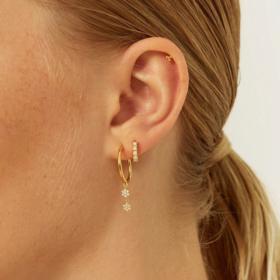 FE1084 Opal Hoop Earrings