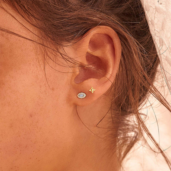 FE1727 925 Sterling Silver High Poblish Bead Stud Earring