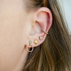 FE1613 925 Sterling Silver Freshwater Pearl Triangle Stud Earring