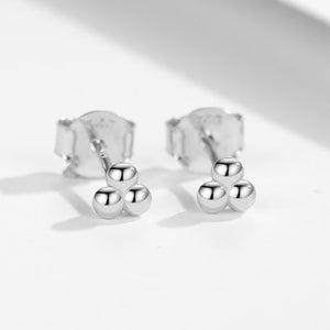 FE0740 925 Sterling Silver Cluster Spheres Studs Earrings