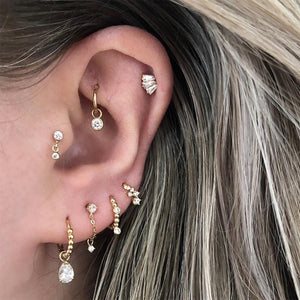 FE1134 925 Sterling Silver Constellation Zircon Hoop Earrings