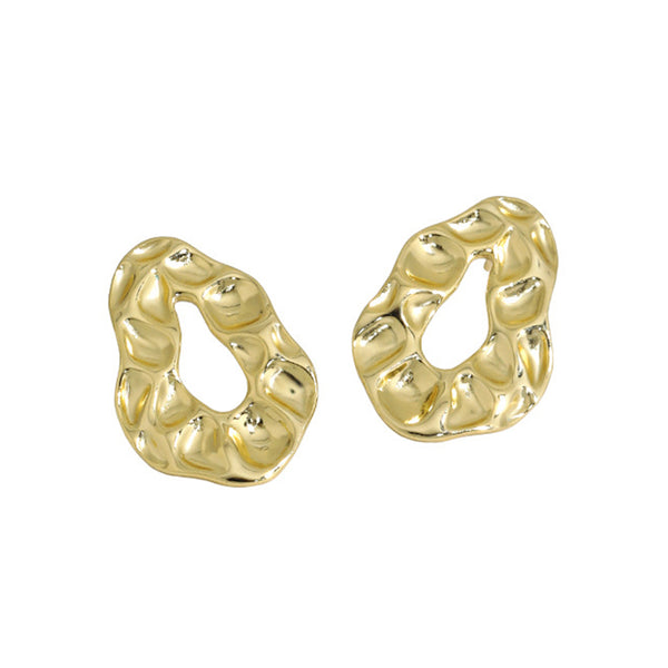 RHE1083 925 Sterling Silver Fashionable Hammered Women Earring