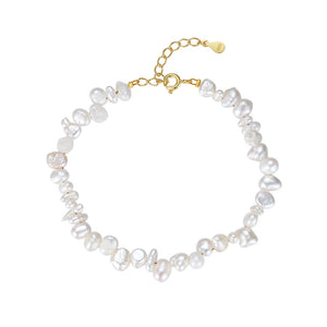 PB0021 925 Sterling Silver Baroque Pearl  Women Bracelet