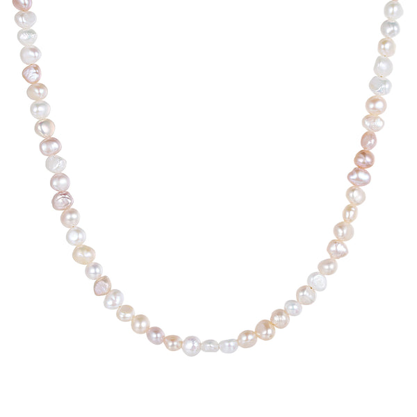 PN0027 925 sterling silver 5-6MM Pink & White Freshwater Pearl Necklace