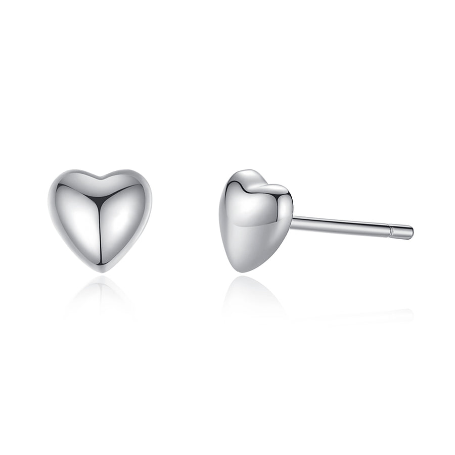 YE3296 925 Sterling Silver Heart Stud Earrings