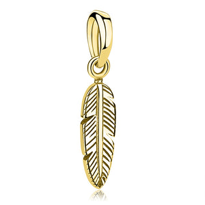 PY1721_M 925 Sterling Silver Angel Feather Pendant Charm