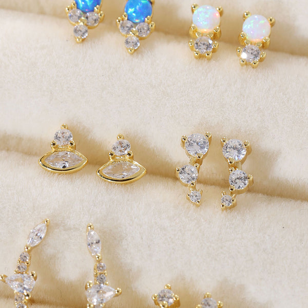 YHE0453 925 Sterling Silver Minimalist CZ Stud Earring