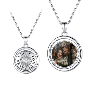XPPY1129 925 Sterling Silver Forever Love Locket Photo Pendant