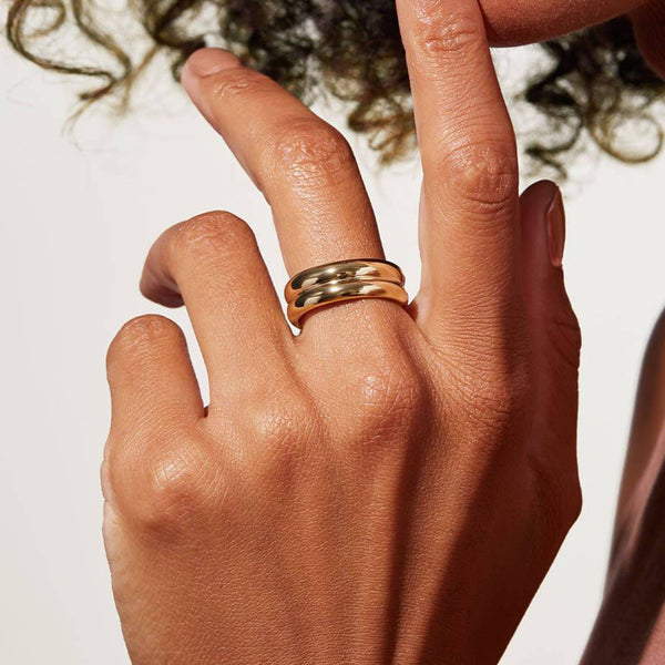 FJ0507 925 Sterling Silver Double Band Fashionable Ring