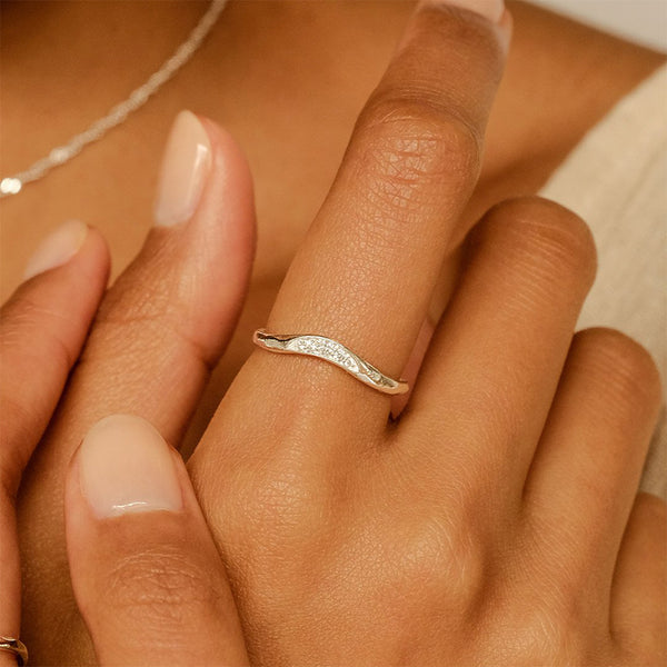 FJ0689 925 Sterling Silver Zircon Band Ring