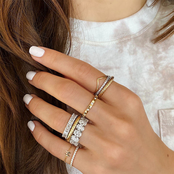 FJ0431 925 Sterling Silver Twisted Cable Ring