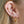 FE1420 925 Sterling Silver Dome Gold Hoop Earrings