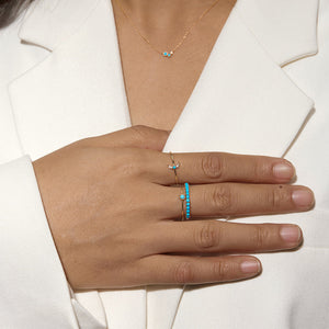 FJ0742 Claw Setting Turquoise Ring