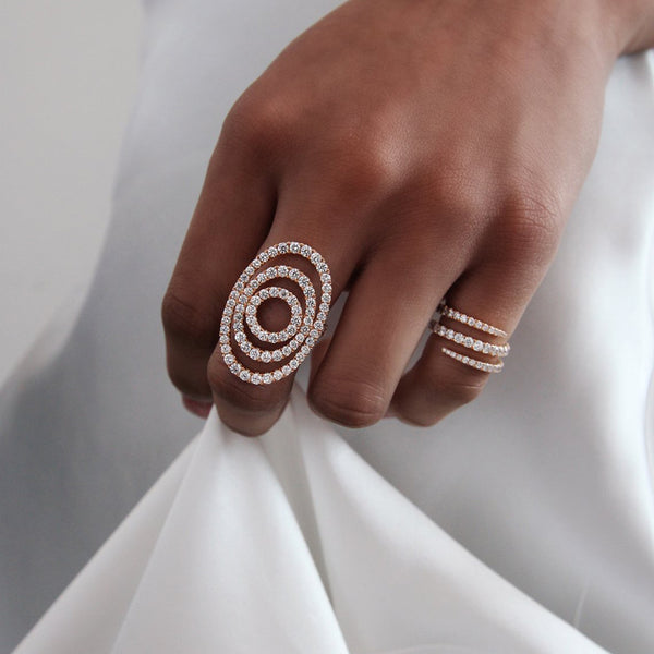 FJ0386 925 Sterling Silver Pinky Coil Zircon Ring