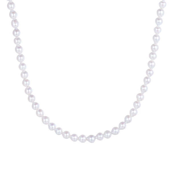 PN0067 925 Sterling Silver 6-7MM With Freshwater Pearl Choker Necklace