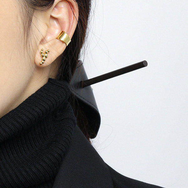 RHE1058 925 Sterling Silver Y Bead Stud Earring