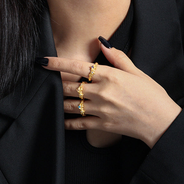 S925 RHJ1021 Zirconia Adjustable Ring