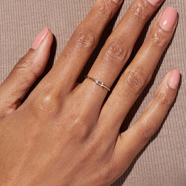 FJ0480 925 Sterling Silver Square Cubic Zircon Ring