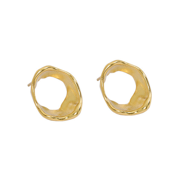 RHE1089 925 Sterling Silver Irregular Geometry Women Stud Earrings