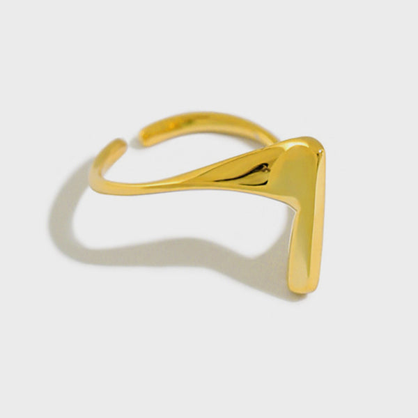 RHJ1112 925 Sterling Silver Irregular Shape Open Ring