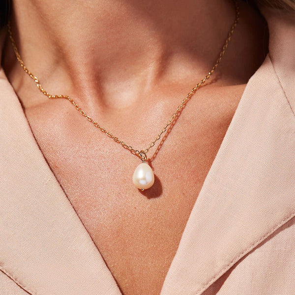 FX0362 925 Sterling Silver Pearl Drop Necklace