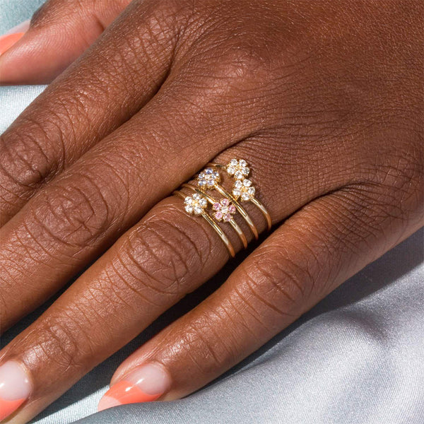 FJ0732 925 Sterling Silver White Sapphire Ring