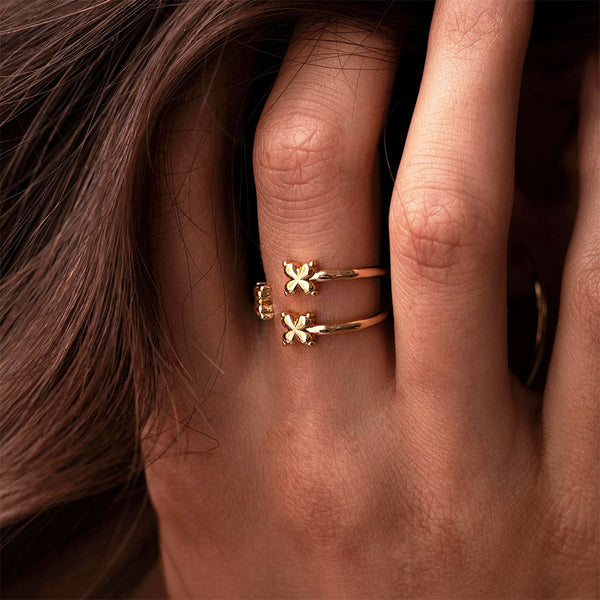 FJ0765 925 Sterling Silver Flower Open Ring