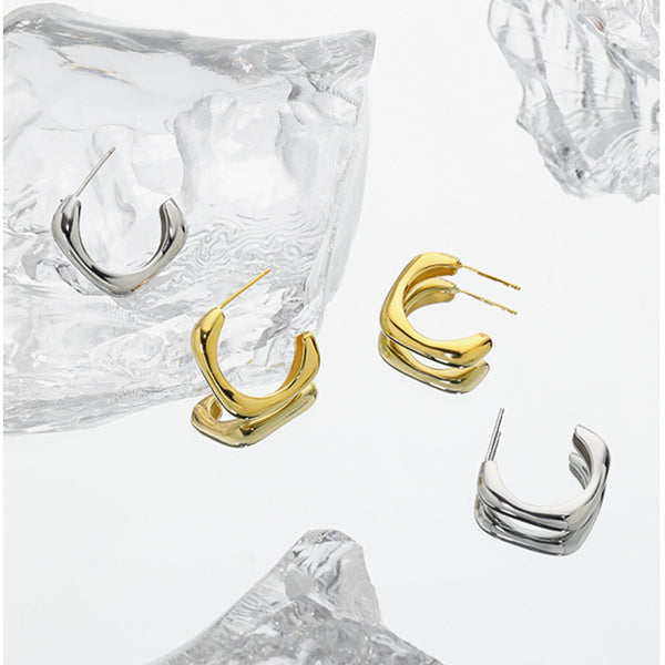 RHE1061 925 Sterling Silver Women Hoops Earring