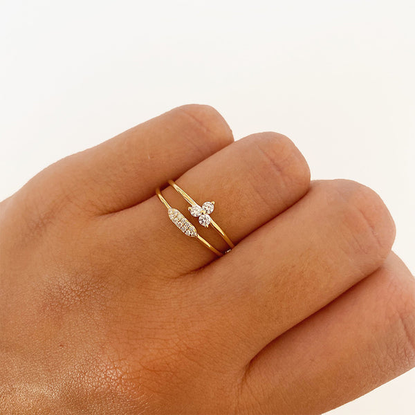 FJ0308 925 Sterling Silver Twelve Mini White Zircons Ring