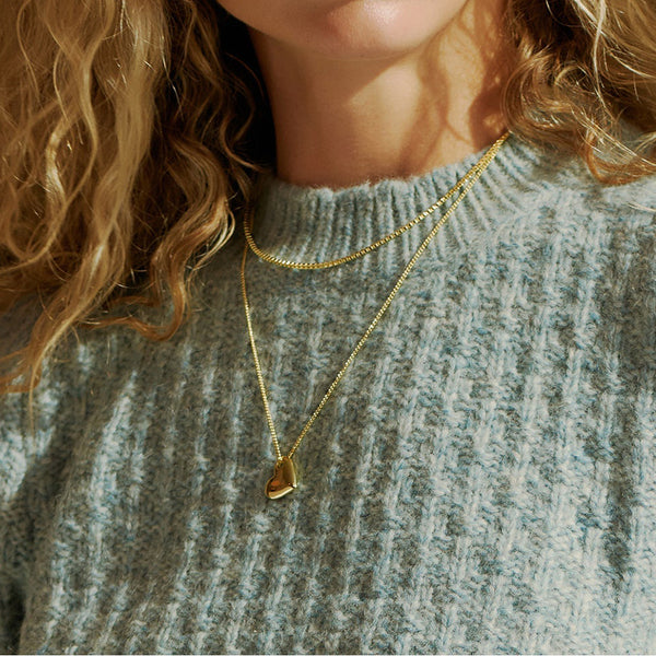 FX0915 925 Sterling Silver Sideway Heart Pendant Necklace