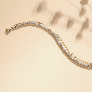 FS0064 925 Sterling Silver Tennis Chain Zircon Bracelet