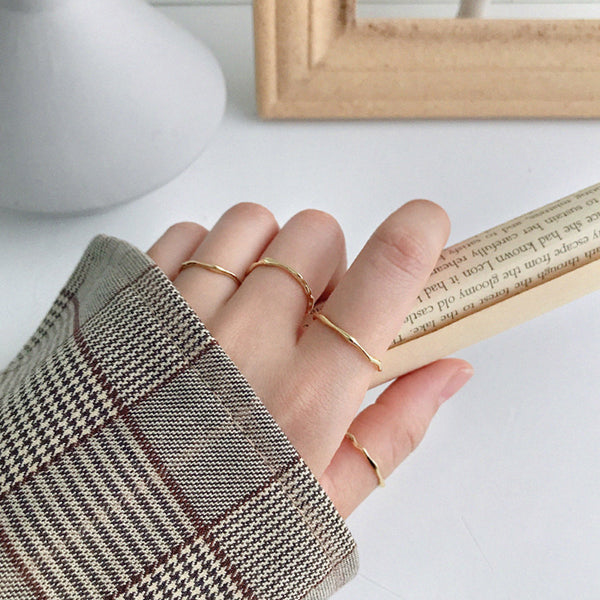 S925 RHJ1009 Irregular Women Open Ring